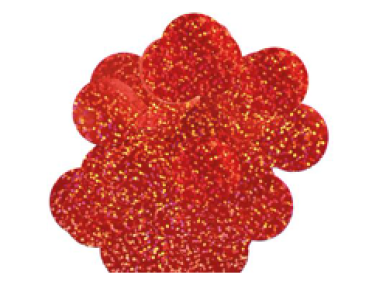 Red Holographic Metallic - Rund Foil Confetti - 25mm 14g