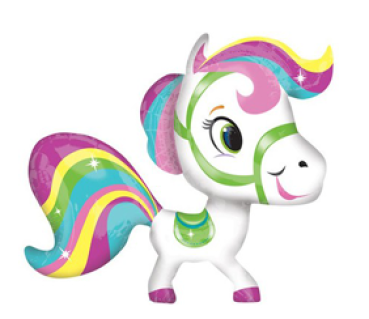 Colorful Pony - Street Treat - Folien Ballonfigur 58 cm ungefüllt