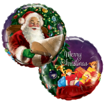 Santa's Christmas List - Folienballon 45 cm ungefüllt