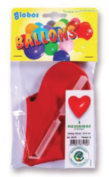 Herz Ballon Riesen rot 50 cm, mit Verschluss - 1 Beutel - 1 Stück