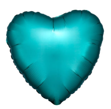 Herz Satin Luxe jade - smaragdgrün - Folienballon 43 cm ungefüllt