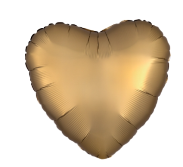 Herz Satin Luxe - gold - Folienballon 43 cm ungefüllt