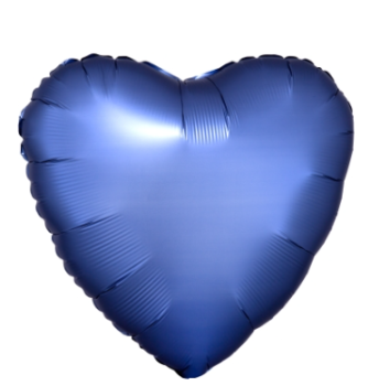 Herz Satin Luxe azure - blau - Folienballon 43 cm ungefüllt