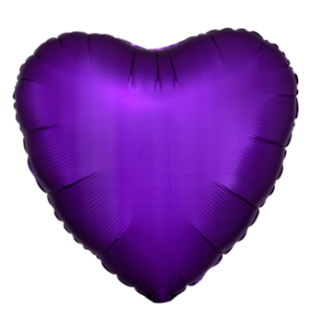 Herz Satin Luxe purple royale - violett - Folienballon 43 cm ungefüllt