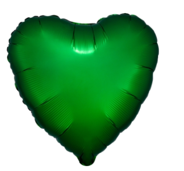 Herz Satin Luxe emerald - grün - Folienballon 43 cm ungefüllt