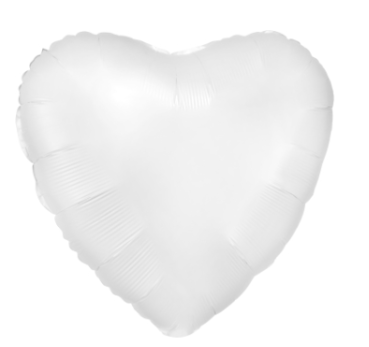 Herz Satin Luxe white - weiss - Folienballon 43 cm ungefüllt