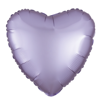 Herz Satin Luxe pastel lilac - pastel lila - Folienballon 43 cm ungefüllt