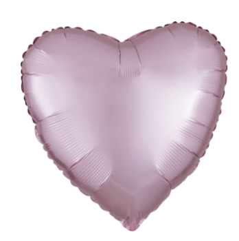 Herz Satin Luxe - pastel pink - Folienballon 43 cm ungefüllt