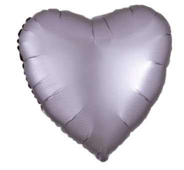 Herz Satin Luxe greige - grau beige - Folienballon 43 cm ungefüllt