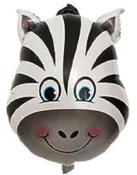 Zebra - Folien Ballonfigur h:56 x b:44 cm - ungefüllt