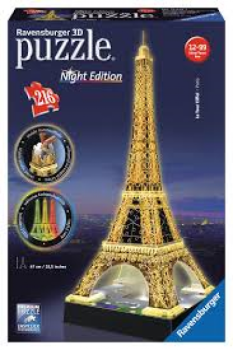 Puzzle 3D Eiffelturm bei Nacht