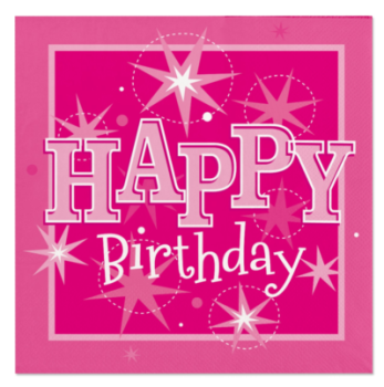 Servietten 20 Stück - Happy Birthday - pink