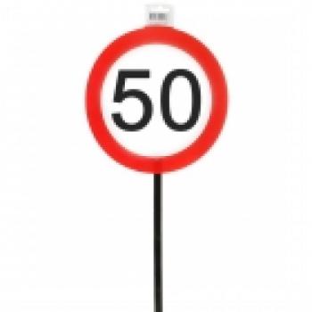 Schild mit Stab Verkehrstafel 26 cm - Zahl 50