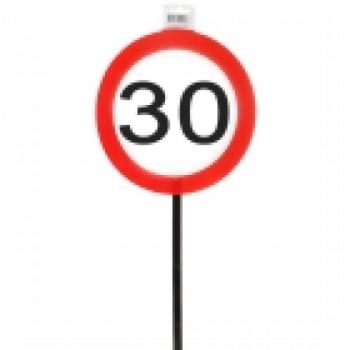Schild mit Stab Verkehrstafel 26 cm - Zahl 30