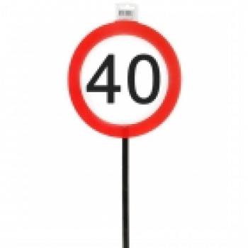 Schild mit Stab Verkehrstafel 26 cm - Zahl 40