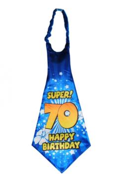 Riesen-Krawatte 90 cm - Super! 70 - Happy Birthday - blau
