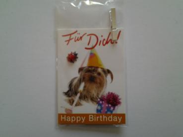 Für Dich! Happy Birthday - mini Doppelkarte - 5.5cm x 7.5cm