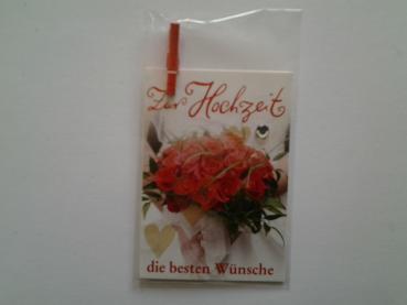 Zur Hochzeit die besten Wünsche - mini Doppelkarte - 5.5cm x 7.5cm