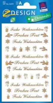 Christmas - Weihnachtssticker Folie Motiv Frohes Fest, 1 Bogen