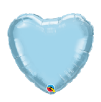 Herz Folien - pearl light blue - Folienballon 18 cm luftgefüllt