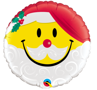 Smile Face Santa - Folienballon 45 cm ungefüllt