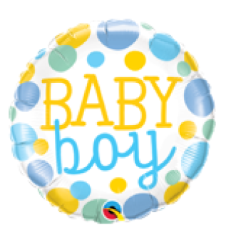 Baby Boy Dots Star - Folienballon 45 cm ungefüllt