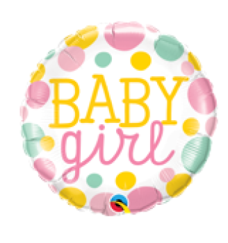 Baby Girl Dots - Folienballon 45 cm ungefüllt