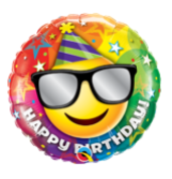 Happy Birthday Smiley - Folienballon 18 cm luftgefüllt