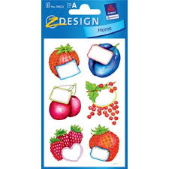 Home - Haushaltsetiketten Sticker, Motiv Früchteschild, 3 Bogen