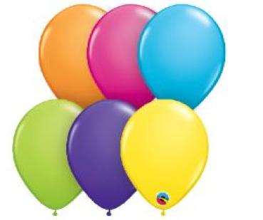 Ballon 13cm - Tropical - Tropenfarben-Mischung - 1 Beutel - 10 Stück - nur für Luftfüllung