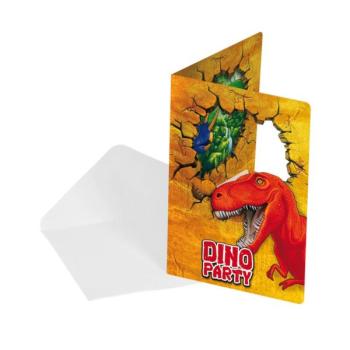 Dino - Einladungs Karten 6 Stück