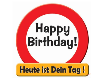 Riesen-Schild Pappe, 50 cm - Verkehrstafel - Happy Birthday