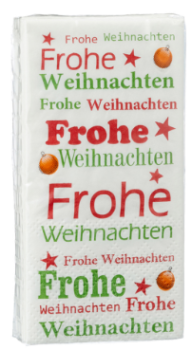 Frohe Weihnachten - Taschentücher 3-lagig, 10 Stk.