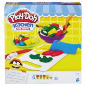 Play-Doh Schnippel und Servierset, 4 mittlere u. 2 kleine Dosen Knete
