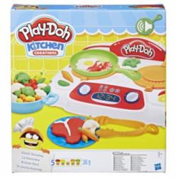 Play-Doh Brutzel-Herd 5 Dosen Knete, Kochzubehör, Batterien 3xAA exkl.