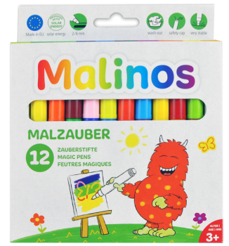 Malinos - Stifte - Malzauber - 12 Zauberstifte - 10 bunte & 2 weisse Stifte