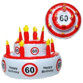 Aufblasbare Geburtstagstorte 60er