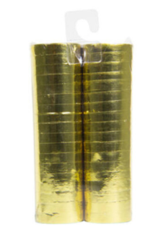 Luftschlangen 2 Stück à 4 m - Metallic Gold