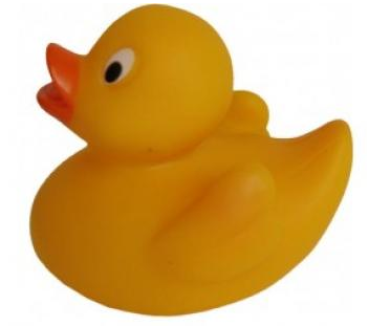 Bade Ente mit Quitschventil - 5cm gelb
