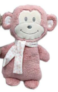 Baby Tierli - Kissen Flannel 32 x 25 cm - Affe rosa