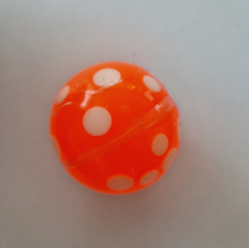 Flummi glow in the dark 45 mm - mit Punkten - orange