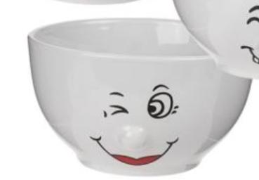 Keramikschalen Smile-Face, ca.13x8cm