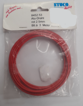 Alu Draht rot 2.5mm - 3m