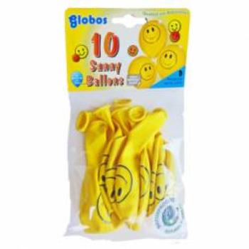 Smiley gelb - Ballon 30 cm - 1 Beutel - 10 Stück