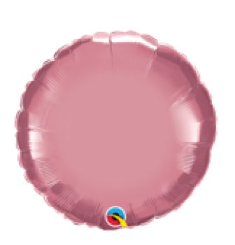 Chrome Mauve rund - rosé - Folienballon 45 cm ungefüllt