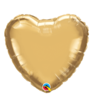 Herz Chrome - gold - Folienballon 45 cm ungefüllt
