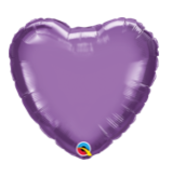 Herz Chrome - purple - violett - Folienballon 45 cm ungefüllt