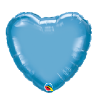 Herz Chrome - blue - blau -Folienballon 45 cm ungefüllt
