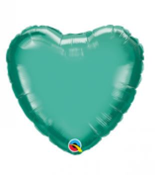 Herz Chrome - green - grün - Folienballon 45 cm ungefüllt