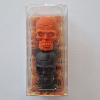 Radierer - Skull 2er Set - schwarz + orange